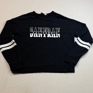 Divided Black Crewneck Sweater with White Accents